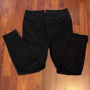 Excellent Spanx Classic Black Skinny Jeans for Women - Large